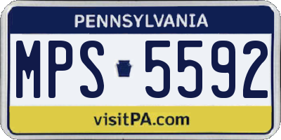 PA license plate MPS5592
