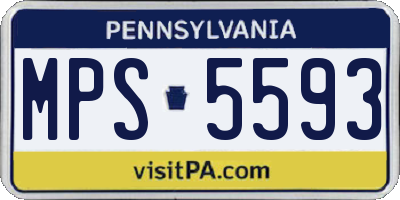 PA license plate MPS5593