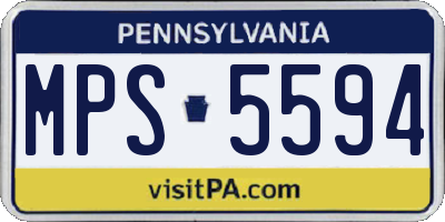 PA license plate MPS5594