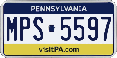 PA license plate MPS5597