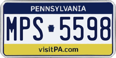 PA license plate MPS5598