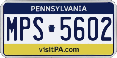 PA license plate MPS5602