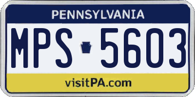 PA license plate MPS5603