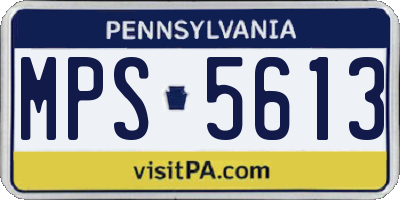 PA license plate MPS5613