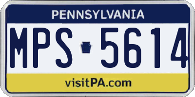 PA license plate MPS5614