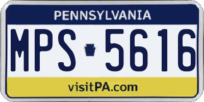 PA license plate MPS5616