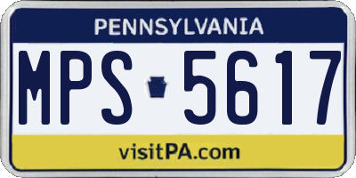 PA license plate MPS5617