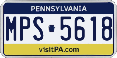 PA license plate MPS5618