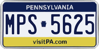 PA license plate MPS5625