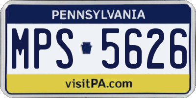 PA license plate MPS5626