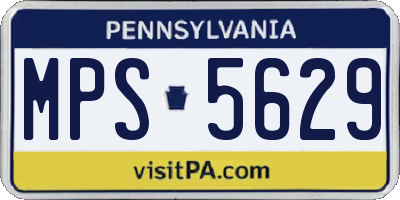PA license plate MPS5629