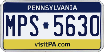 PA license plate MPS5630
