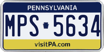 PA license plate MPS5634