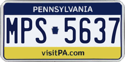 PA license plate MPS5637