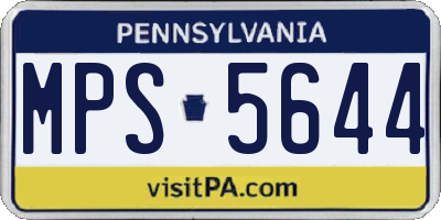 PA license plate MPS5644
