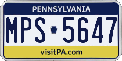 PA license plate MPS5647