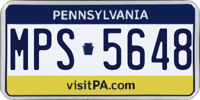 PA license plate MPS5648