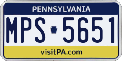 PA license plate MPS5651