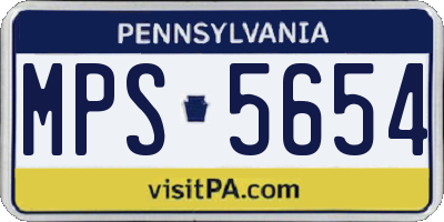 PA license plate MPS5654