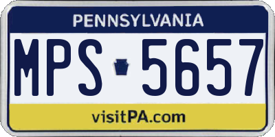 PA license plate MPS5657