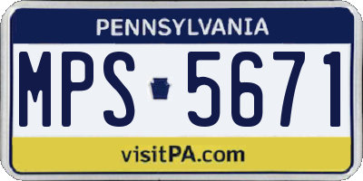 PA license plate MPS5671