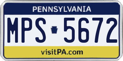PA license plate MPS5672