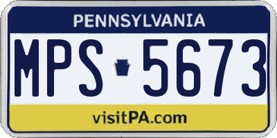 PA license plate MPS5673
