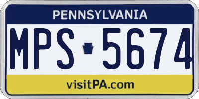 PA license plate MPS5674