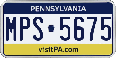 PA license plate MPS5675