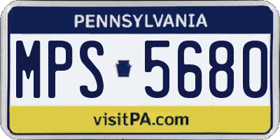 PA license plate MPS5680