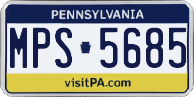 PA license plate MPS5685