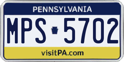 PA license plate MPS5702