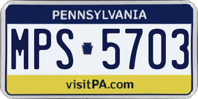 PA license plate MPS5703