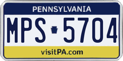 PA license plate MPS5704