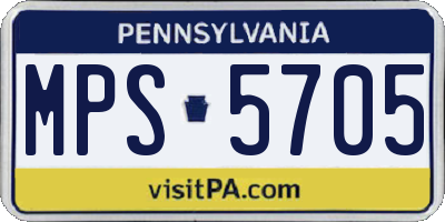 PA license plate MPS5705