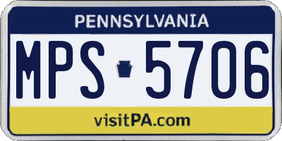 PA license plate MPS5706