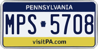 PA license plate MPS5708