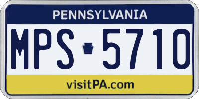 PA license plate MPS5710