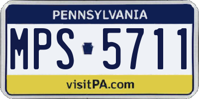 PA license plate MPS5711