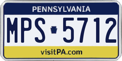 PA license plate MPS5712
