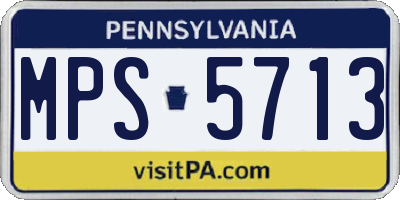 PA license plate MPS5713