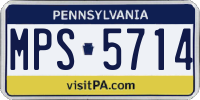PA license plate MPS5714