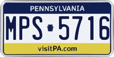 PA license plate MPS5716