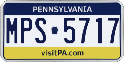 PA license plate MPS5717