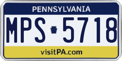 PA license plate MPS5718