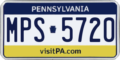 PA license plate MPS5720