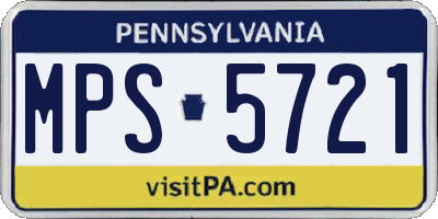 PA license plate MPS5721