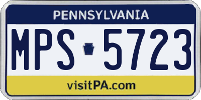 PA license plate MPS5723