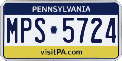 PA license plate MPS5724