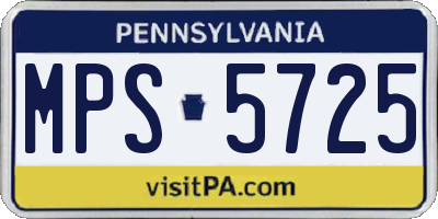 PA license plate MPS5725